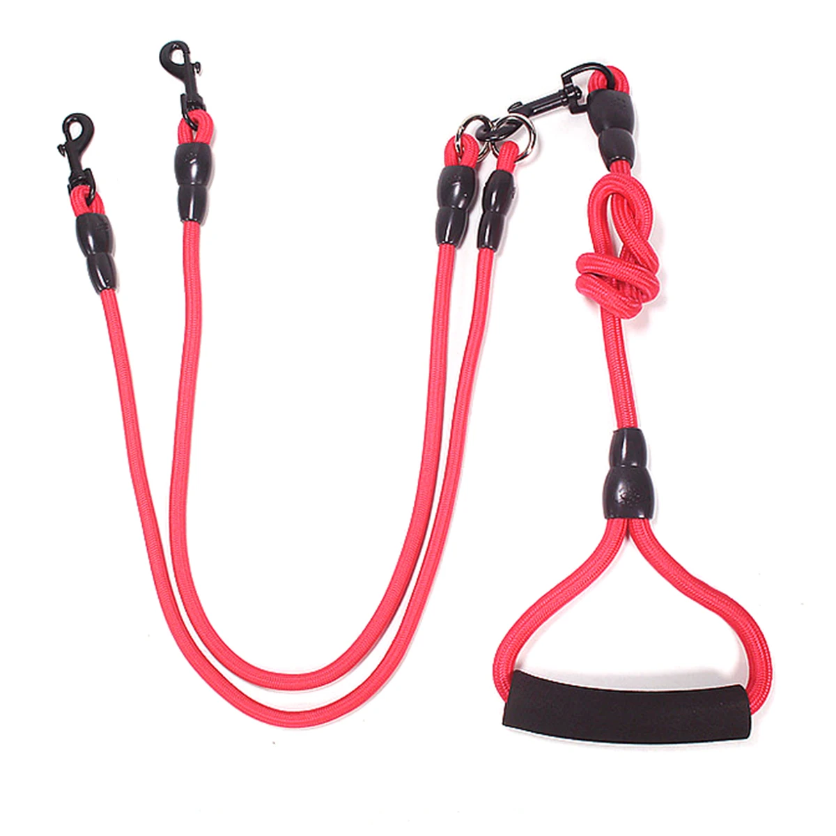 

2/3/4 Way Pet Walking Couplers Lead Nylon Braided Rope Dog Leash For 2/3/4 Dogs