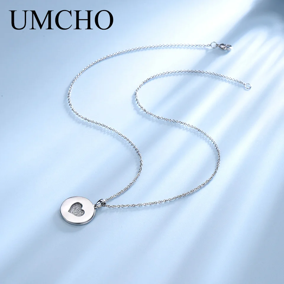 Женское серебряное ожерелье UMCHO колье-подвески в романтическом стиле с сердечком