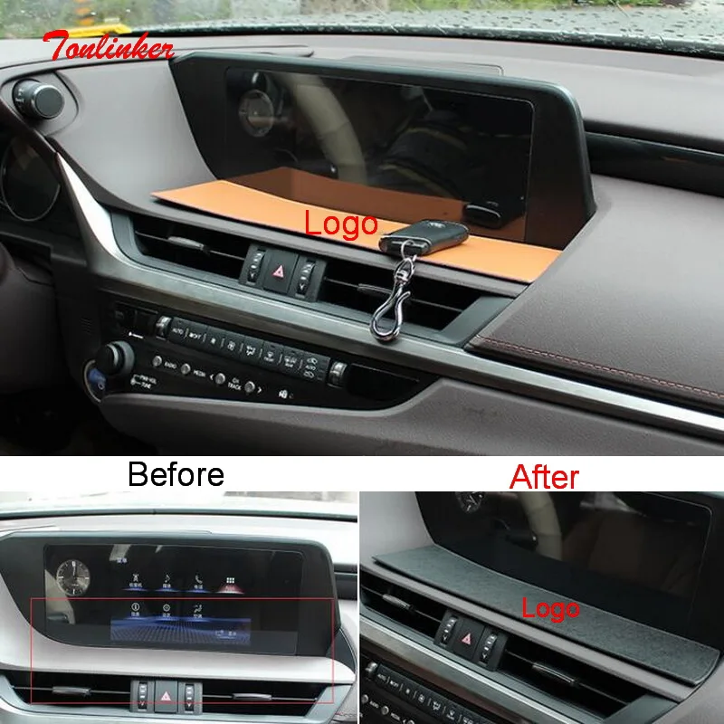 

Tonlinker Interior Car NAV Anti-Dirty Pad Covers For LEXUS ES200 260 300H 2018-21 Car Styling 1 PCS PU Leather/Silicone Stickers