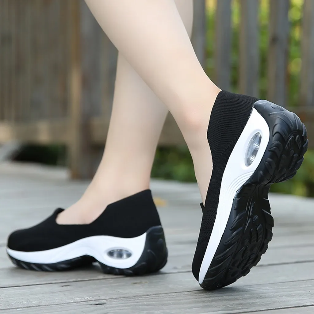 

New Women's Casual Shoes Fashion Women Mesh Casual Shoe Thick Bottom Rocking Shoe Student Working Sneaker Large Size Shoes