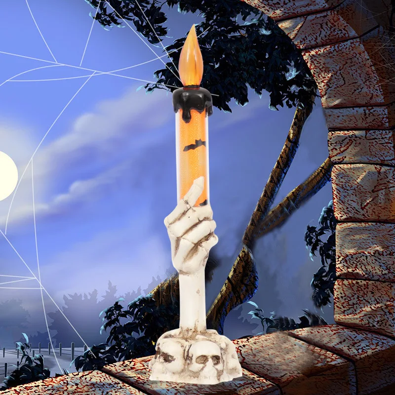 

Skull Skeletal Hand Holder Candle Light Halloween Accessories for Home Candle Light Halloween Pendant Candle Navidad Decoration