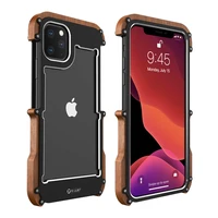 r just luxury aluminum screws phone case for iphone 13 12 pro max mini x xr xs 11 pro max se 2020 shockproof wood cover
