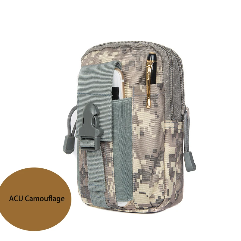 Мужская тактическая Сумка Molle, поясная сумка на талию, маленький карман, военная сумка для бега, сумки для кемпинга, бумажник для мобильного телефона, инструмент для путешествий - Цвет: ACU camouflage