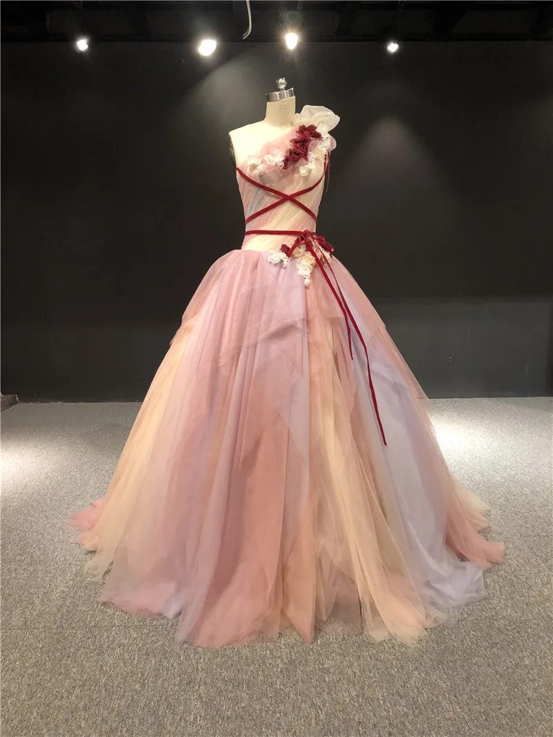 

Женское вечернее платье без рукавов, разноцветное бальное платье с одним открытым плечом для торжевечерние вечеринок и выпускного вечера, ...