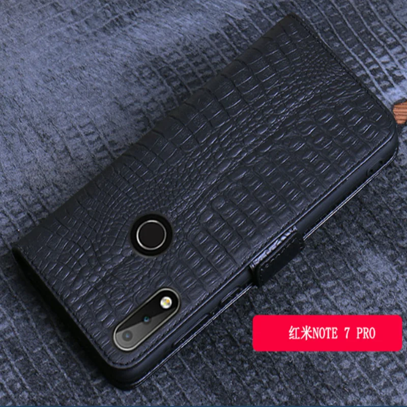 

Business style wallet phone case genuine leather phone bag for Xiaomi Redmi Note 7/Redmi Note 7 Pro wallet case card money Slot