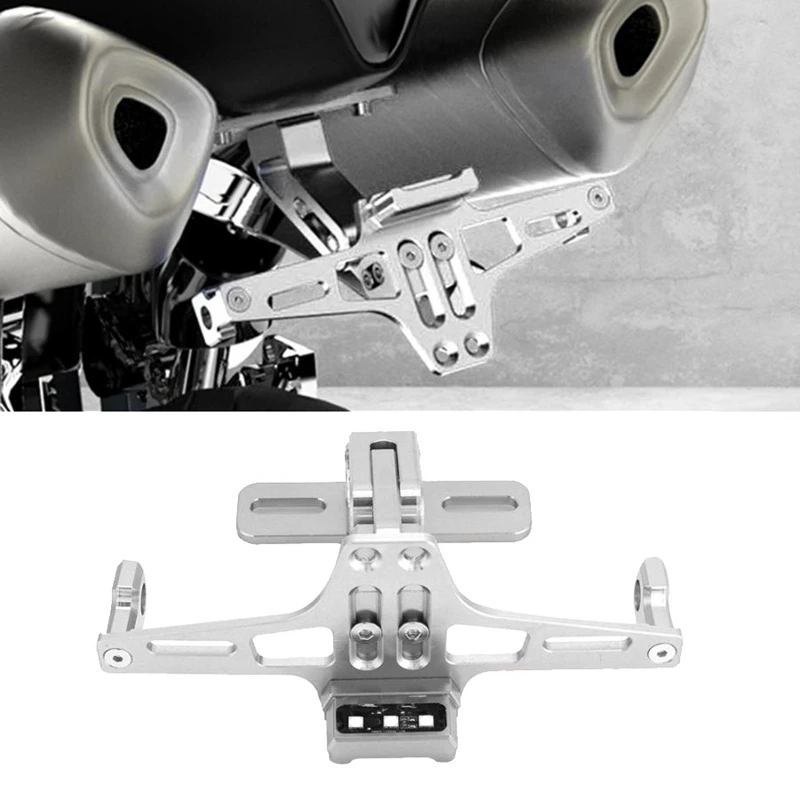 

Universal Aluminum Alloy Motorcycle Adjustable LED License Plate Holder Motor Bracket License Plate Support