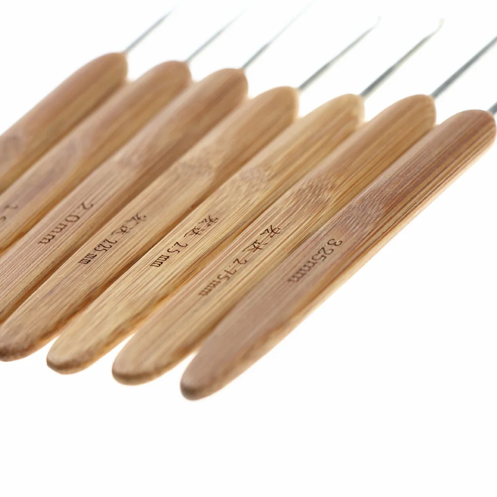 2019 игл для вязания крючком Бамбуковая ручка 1 шт. крючок женщин 25 мм 3 вязание