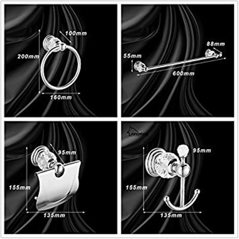Набор хромированных аксессуаров для ванной комнаты кольцо полотенец настенный