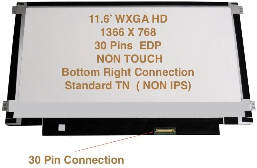 1. 5 REV. Новый 11 6 дюймовый светодиодный ЖК экран WXGA HD 1366x768 30PIN матовый сменный