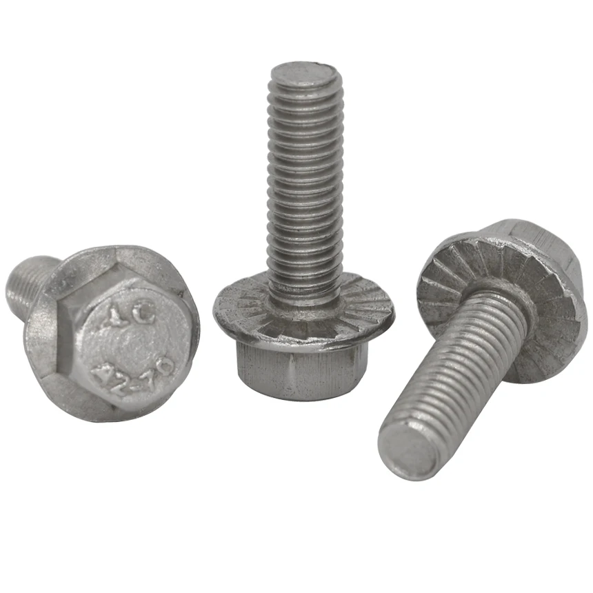 M8*45 M8x45 M8*50 M8x50 M8*55 M8x55 M8*60 M8x60 304 Stainless Steel DIN6921 External Hex Hexagon Frame Bolt Lock Flange Screw |