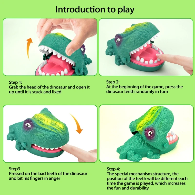 

Kids Cartoon Accompany Toys Table Cute Dinosaur Shaped Finger Bite Relieve Boredom Food Grade ABS Material