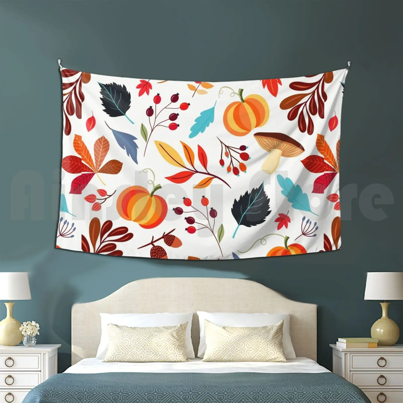 

Autumn Pumpkins Tapestry Background Wall Hanging Fall Harvest Pumpkins