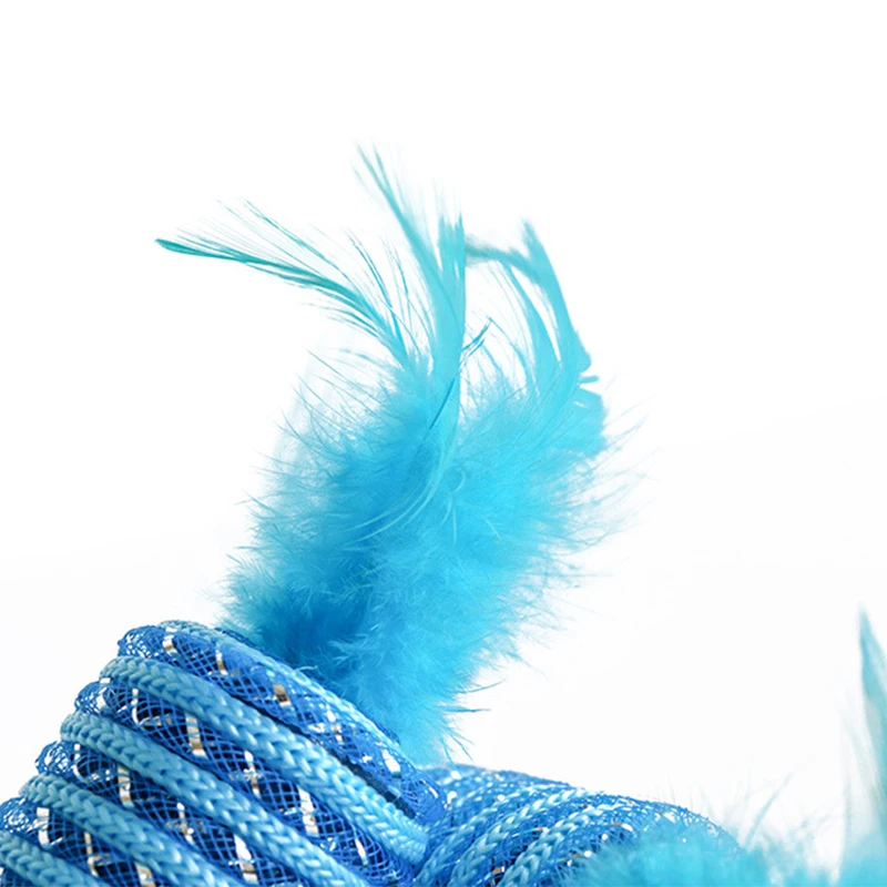

Pet Cat Toys Double Headed Feather Funny Cat Toys Bite-resistant Rope Woven Interactive Small Toys Teaser Cat Scratching Toy