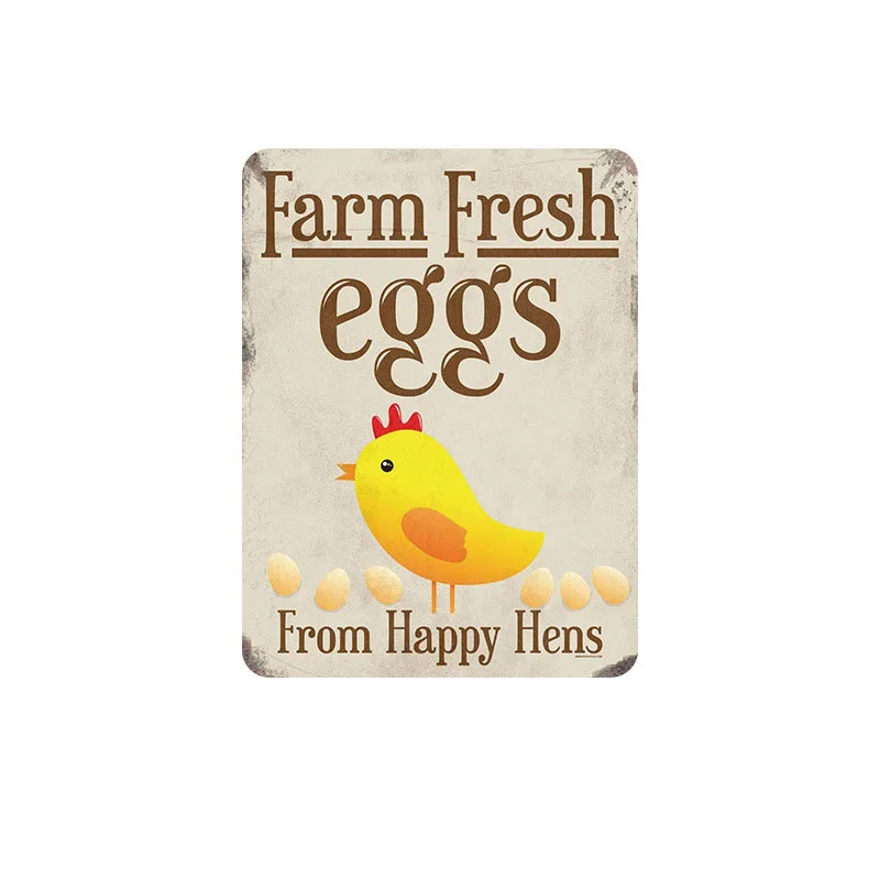 Оловянные знаки в виде яйца курицы винтажная искусственная табличка петух слон