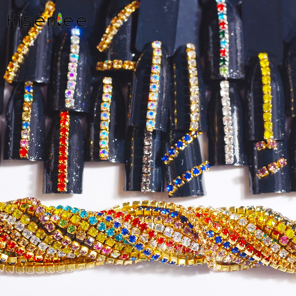 1 шт. цепочки для ногтей SS6 2 мм стразы из сплава в форме когтя 3D аксессуары дизайна