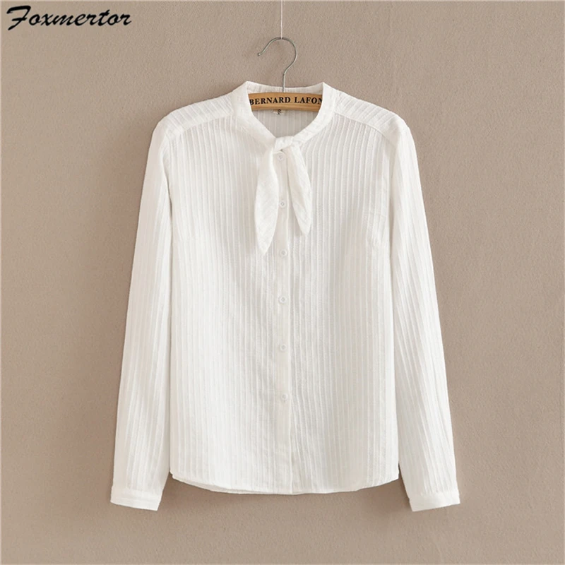 100% хлопковая рубашка Foxmertor Новый 2021 на осень и весну БЕЛЫЕ РУБАШКИ Однотонные