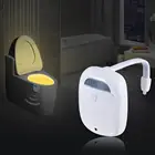 Умный светодиодный светильник для унитаза с датчиком движения, светильник для унитаза 16 цветов, включаетсявыключается, с отрицательной яркостью, ночсветильник