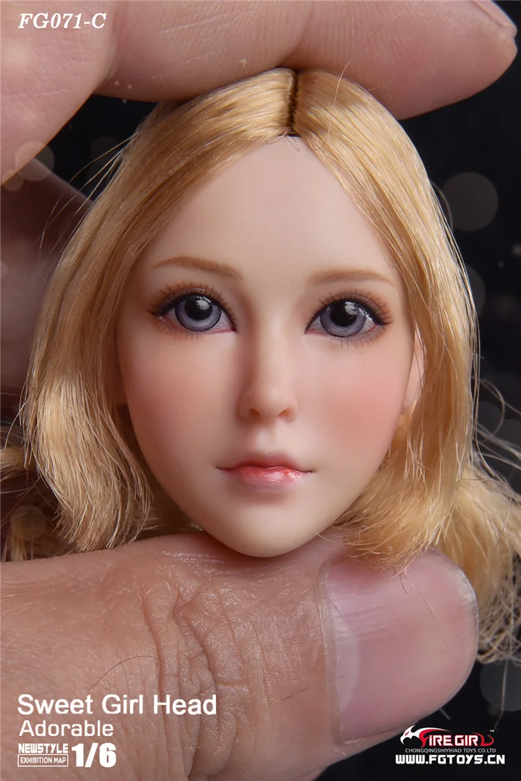 

1/6 FG071 Teenage Sweet Girl Head Sculpt Craved Asian Beauty Female Figure Accessory for 12'' PhicenS Action Figure Doll