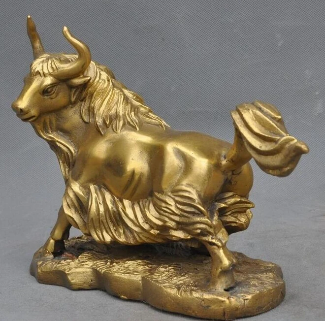 921+++8&quot Lucky Chinese Fengshui brass Copper Zodiac Animal Sheep Goats Statue Figurine | Дом и сад