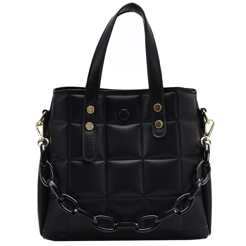 

Lattice Square Tote bag 2021 Fashion New High-quality PU Leather Women's Designer Handbag High capacity Shoulder Messenger Bag