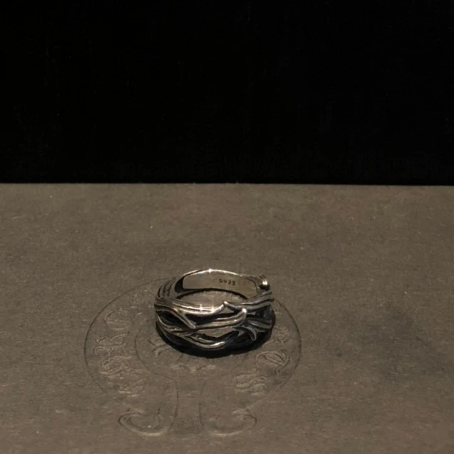 

925 silver vines interwoven open ring vintage craftsmanship, craftsmanship.