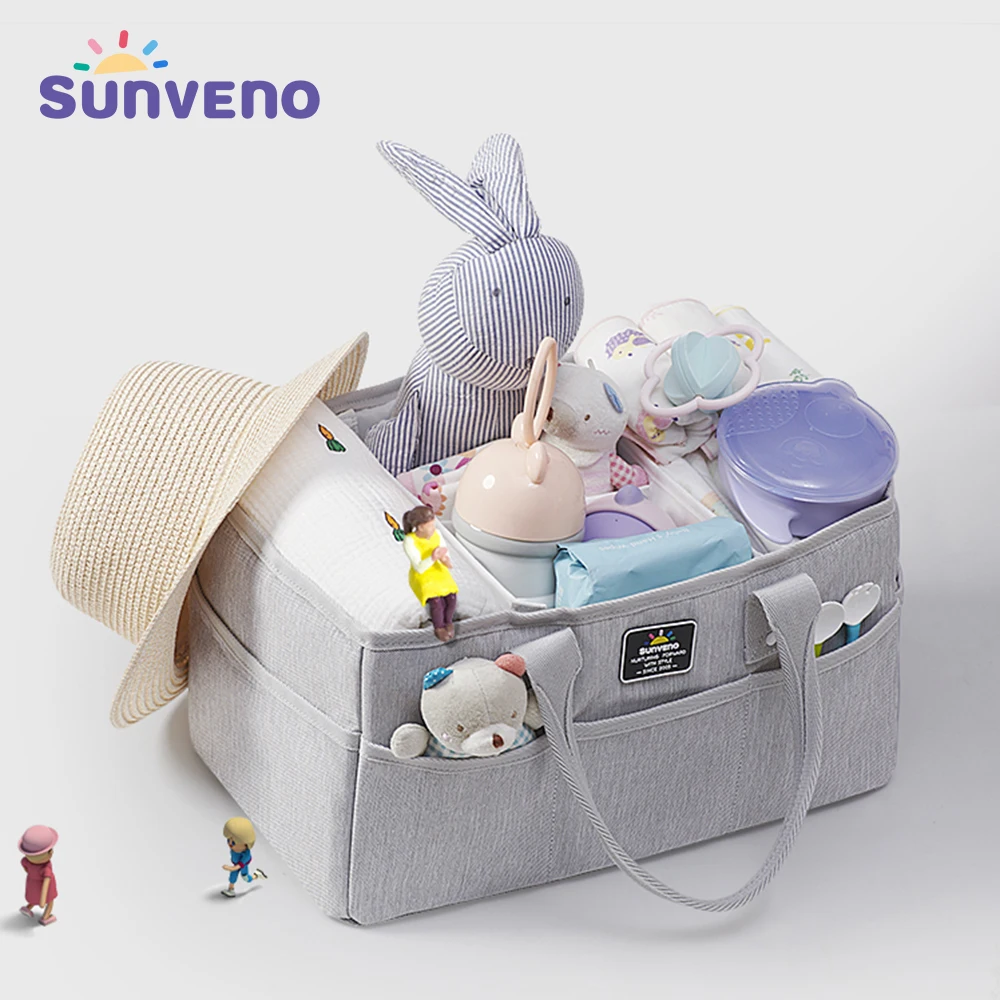 

Сумка-Органайзер для детских подгузников Sunveno, Портативная Сумка-держатель для пеленального столика и машины, контейнер для хранения детск...