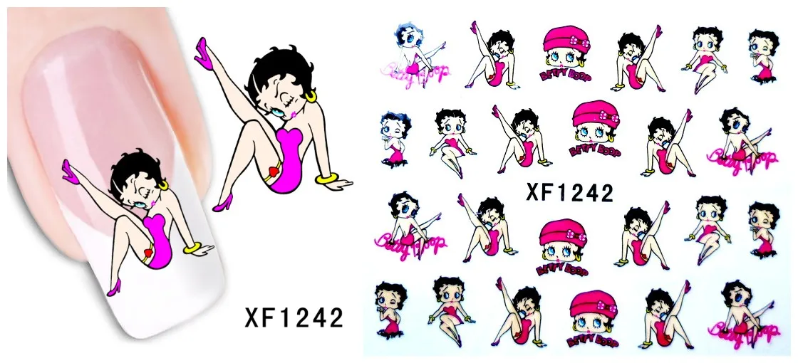 5 Sheet/lot DIY Lipstick Nail Art Water Sticker Girls Manicure Design 3D Cartoon Animal Stickers Transfer Decals | Красота и здоровье