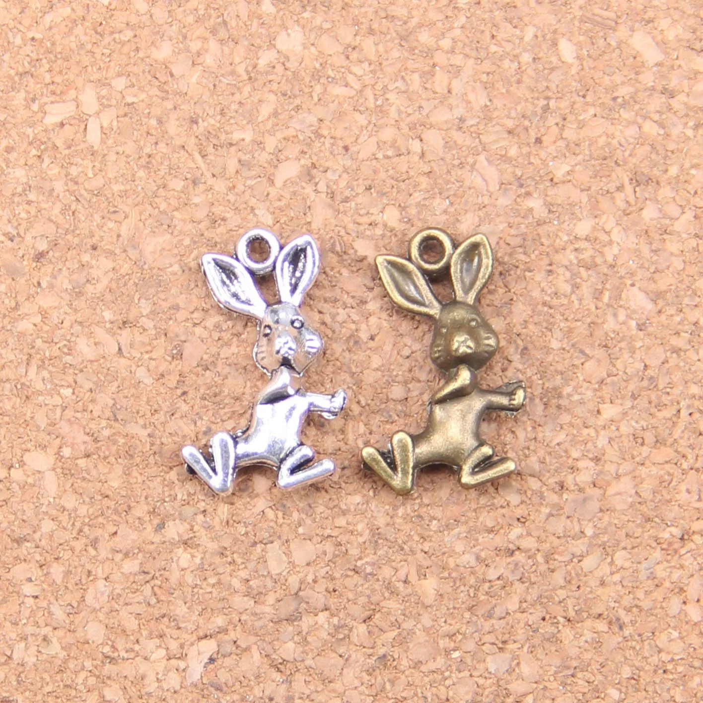 

100pcs Charms happiness rabbit 19x11mm Antique Pendants,Vintage Tibetan Silver Jewelry,DIY for bracelet necklace