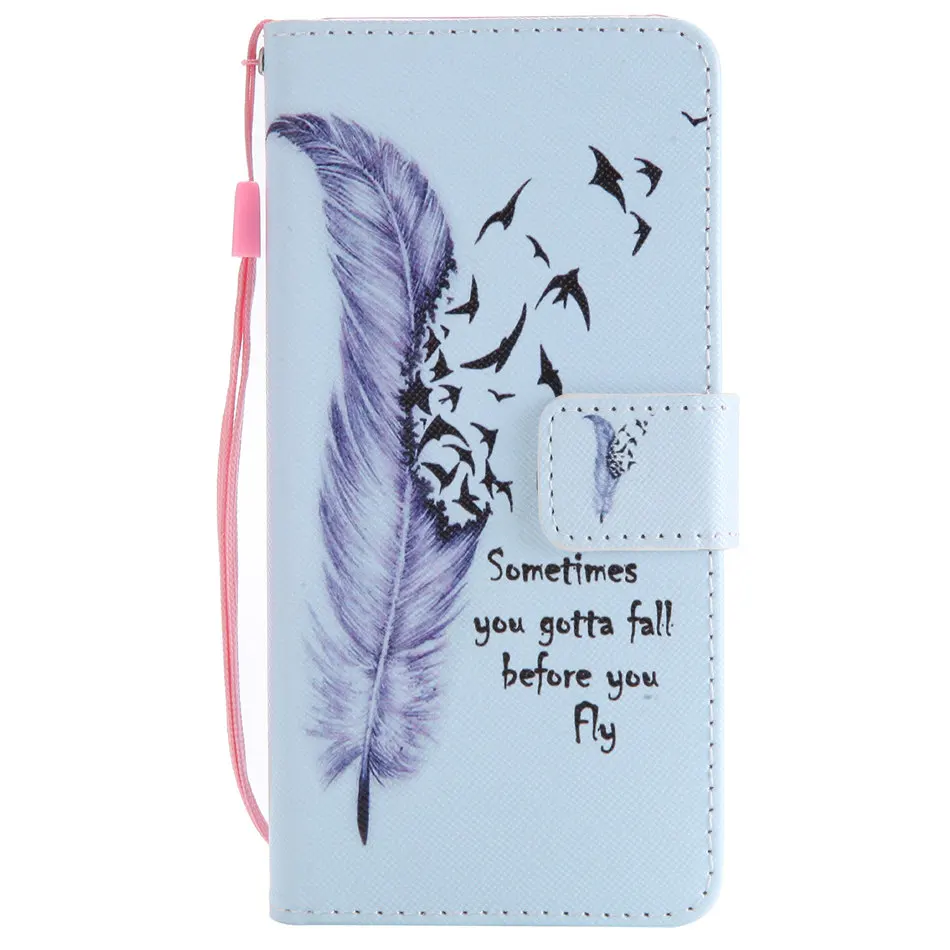 Feather Мультфильм шаблон чехол для samsung Galaxy j3 j5 j7 A5 A3 j1 S5 S6 S7 край A6 A7 A8 J4 J6 плюс Чехол-бумажник из искусственной кожи чехол DP06F - Цвет: Feather