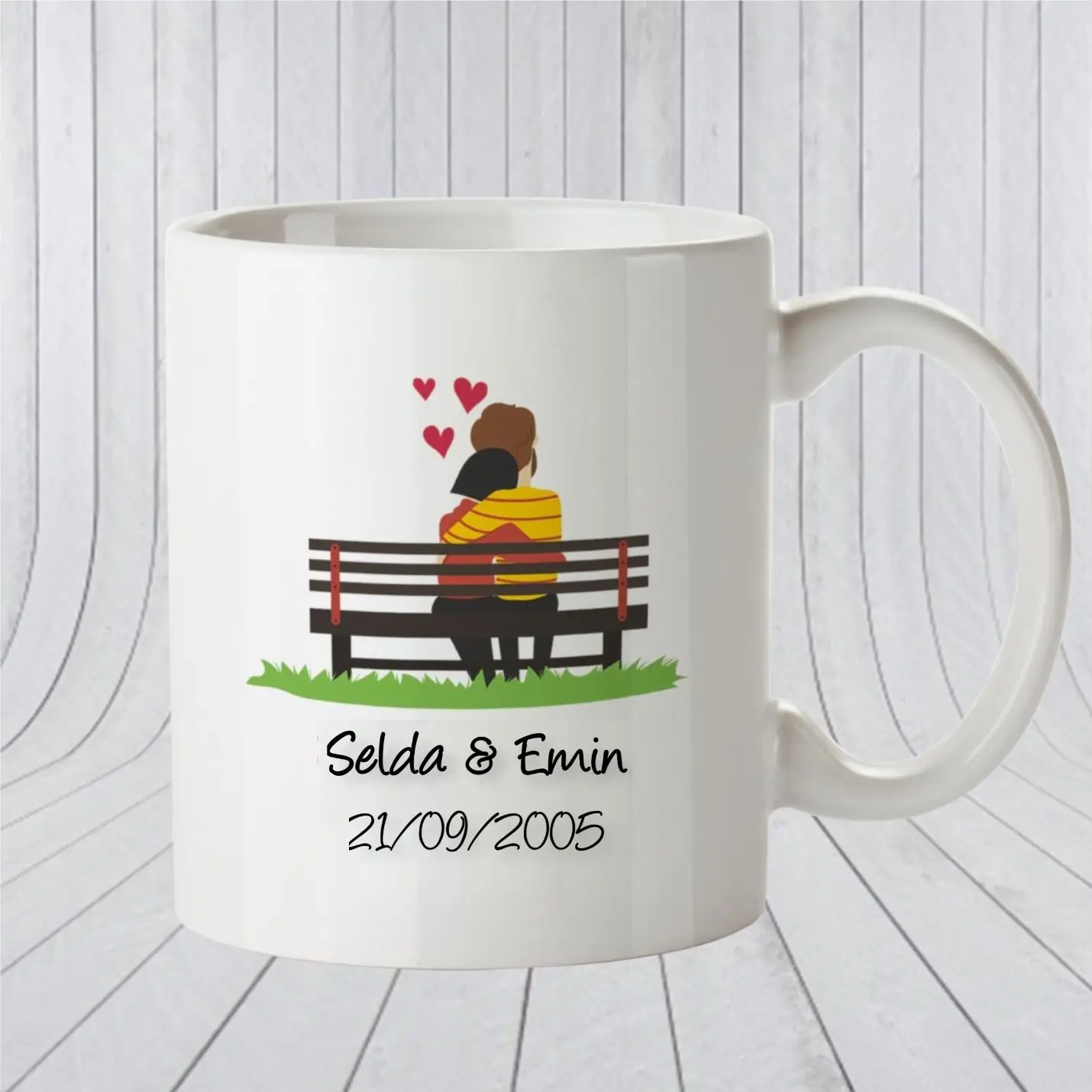 

Personalized Name Written Romantic White Mug Cup