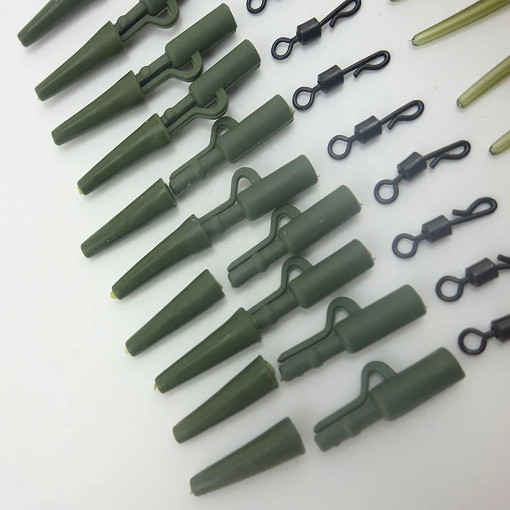 

40PCS Carp Fishing Accessories Lead Clip Quick Change Swivel Tail Rubber Anti Tangle Sleeves For Carp Rigs Coarse Fishing Tackle
