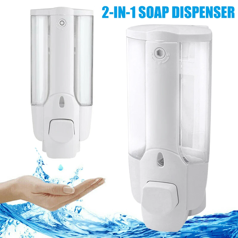 

Wall Mounted Liquid Soap Dispenser Bathroom Hand Wash Shower Gel Pumps VH99