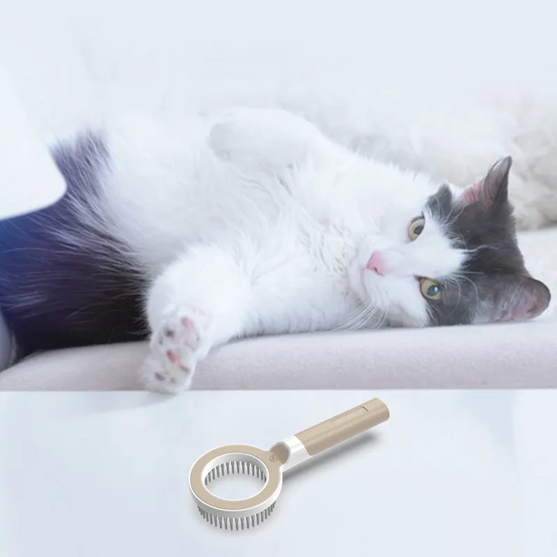 

Massage Pet Comb Cleaning Supplies Hair Brush One Key Hair Removal Grooming Dog Comb Magnifying Glass Pet Comb Grooming for Pet