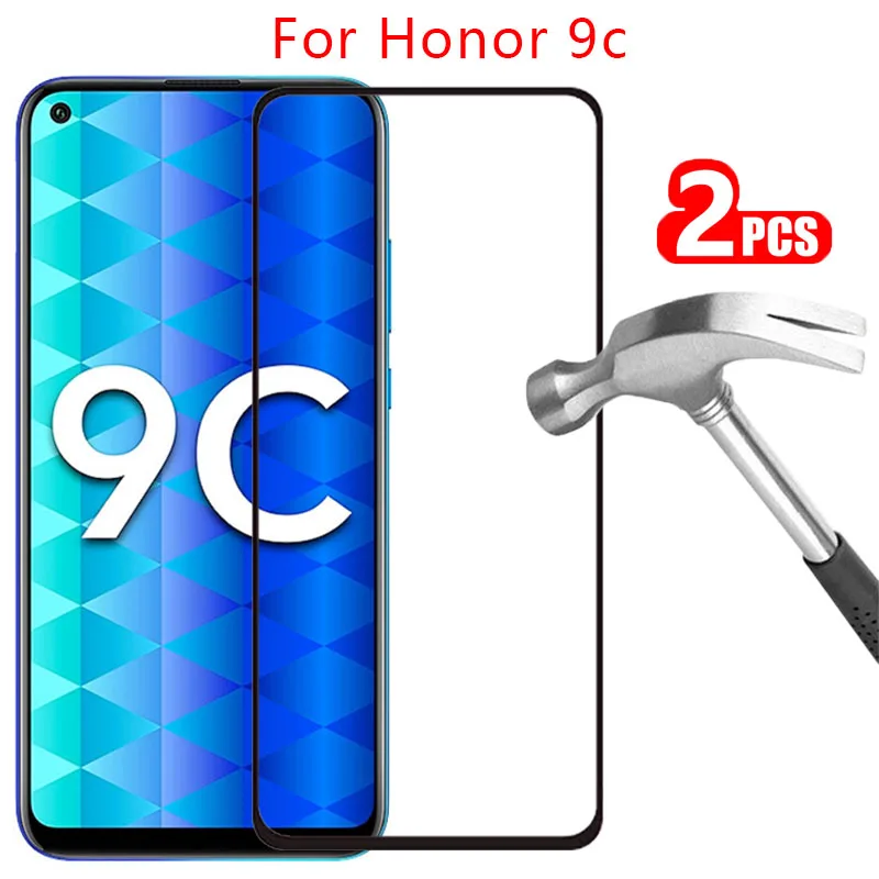 

9d protective tempered glass for huawei honor 9c screen protector on honor9c huwei hawei honer onor hono honr 9 c c9 safety film