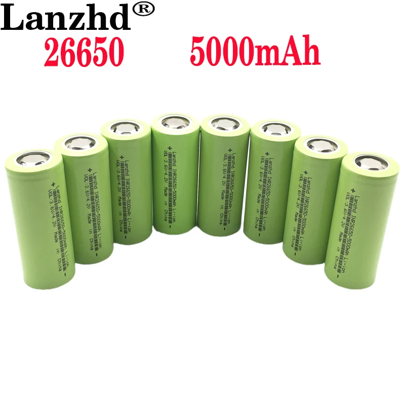 

8PCS 26650 batteries rechargeable battery 26650 lithium battery 3.7V 5000mA 50A 26650 Suitable for flash light