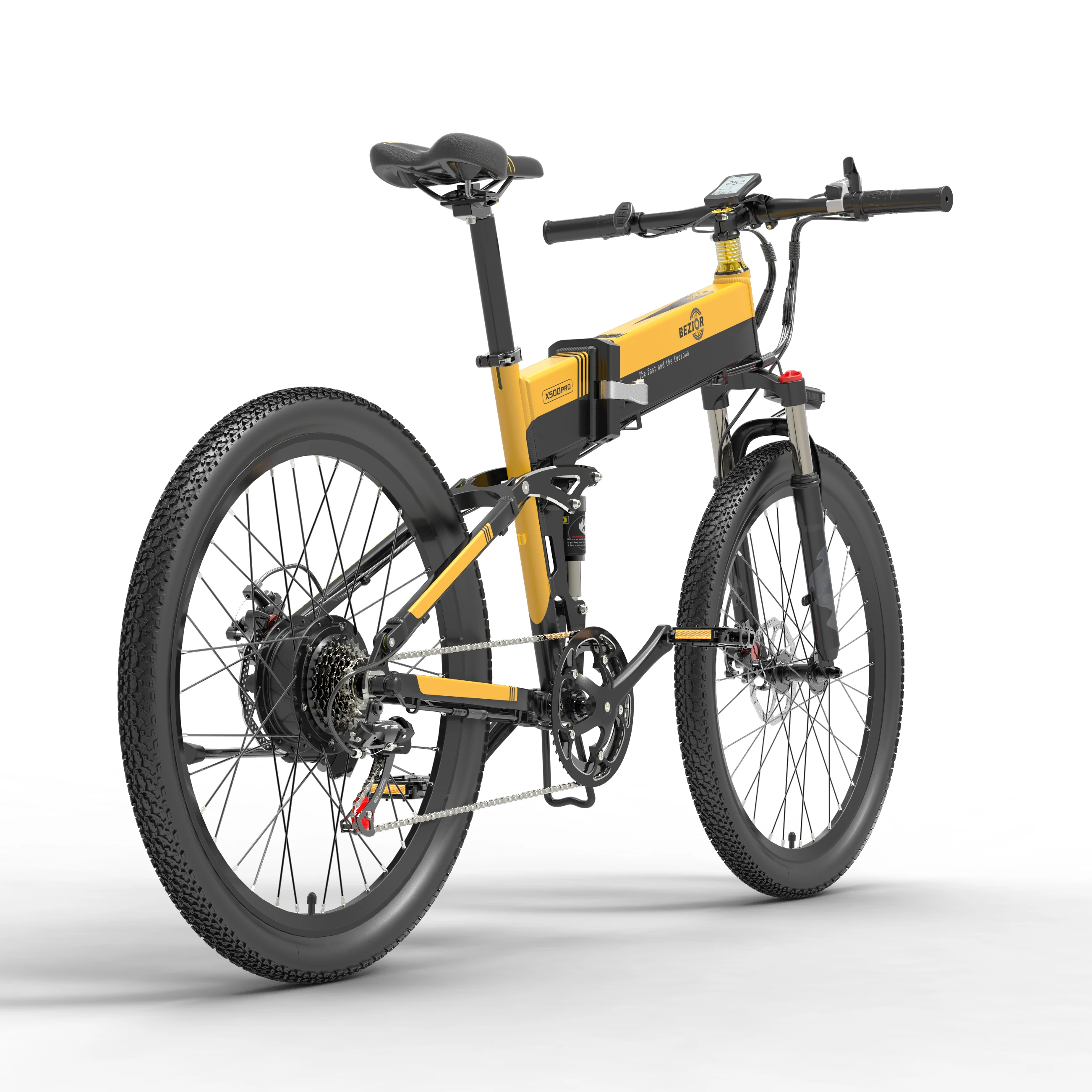 

BEZIOR-X500PRO 26 Inch Folding Electric Bicycle, 48V, 10.4Ah, 500W, Max Speed 30Km/H, 100Km Battery Life, Power Mountain E-Bike