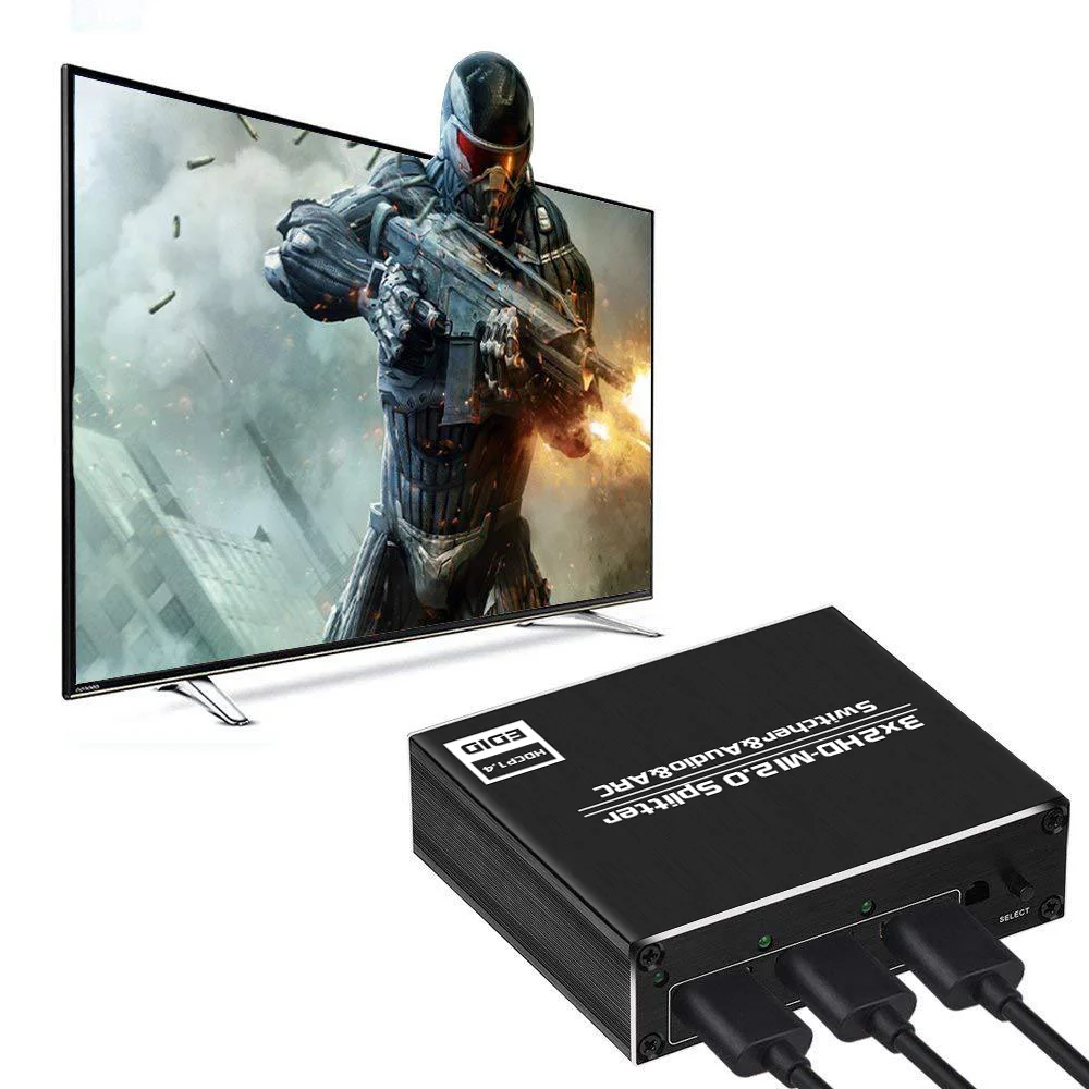 Разветвитель KuWFi 4K HD MI 60 Гц матричный коммутатор Ultra 3X2 переключатель R/L + ARC 3 порта