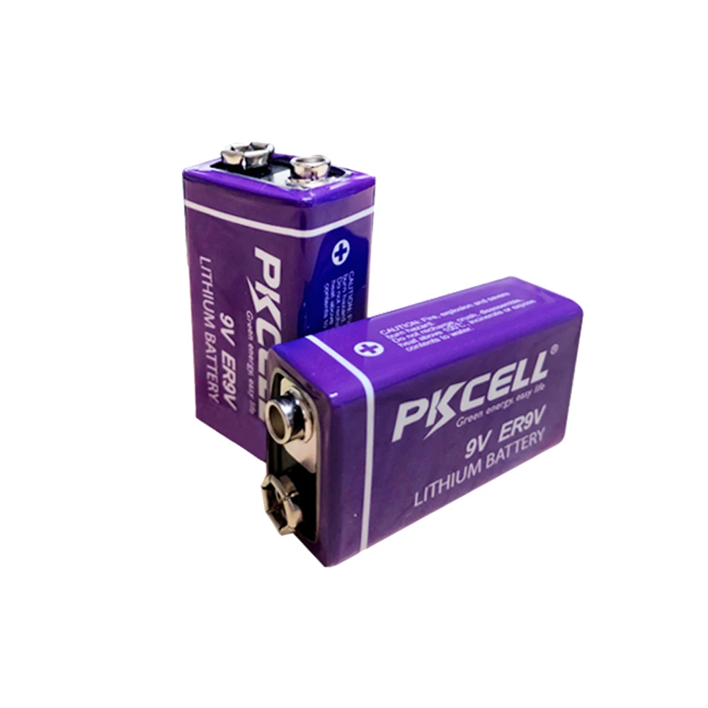 Литий-ионный аккумулятор PKCELL ER9V батарея 9 В Li-SOCl2 для дымовой сигнализации 6LR61 6F22