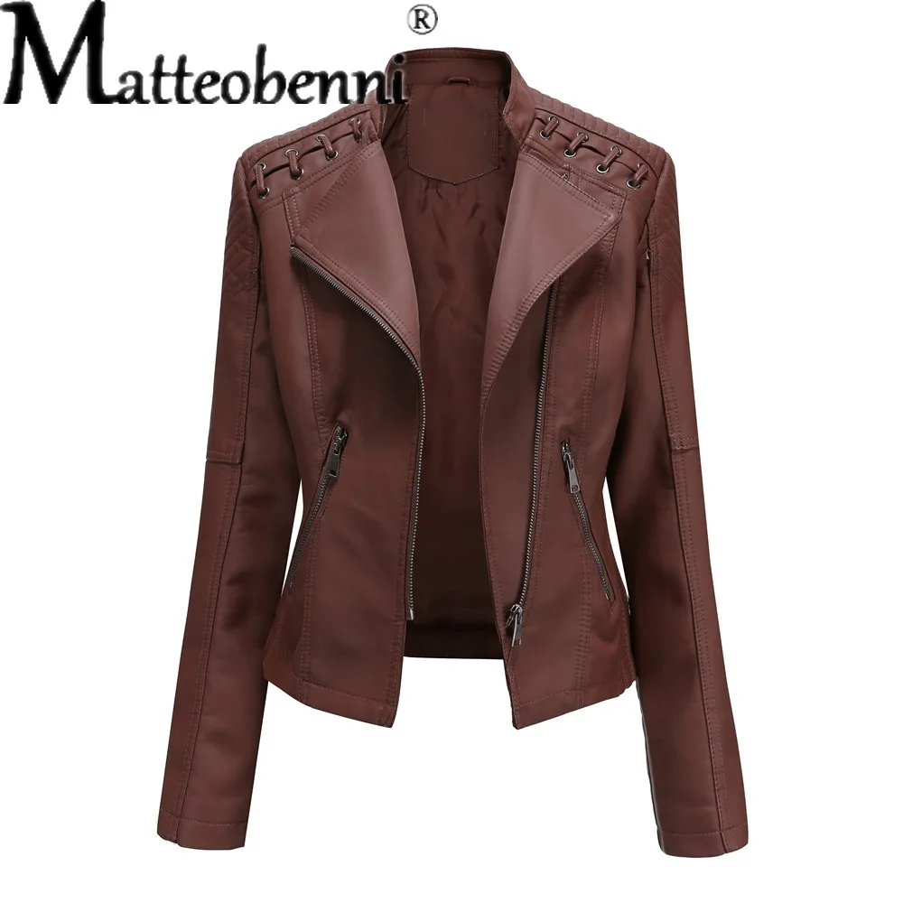 

2021 Fashion Solid Zipper Pu Leather Biker Jacket Women Fall Winter Faux Fur Tunic Outerwear Female Plus Size Hooded Velvet Coat