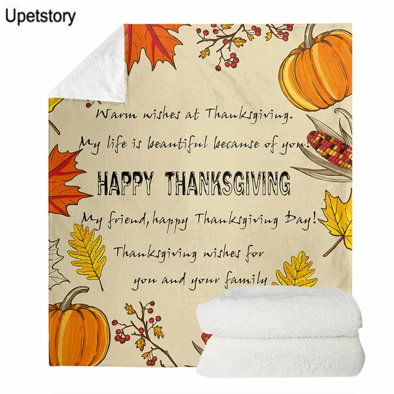 

Comfortable Fleece Blanket Vintage Maple Leaf Blanket Thanksgiving Pumpkin Thin Quilt Office Nap Warm Blanket for Kids Adult
