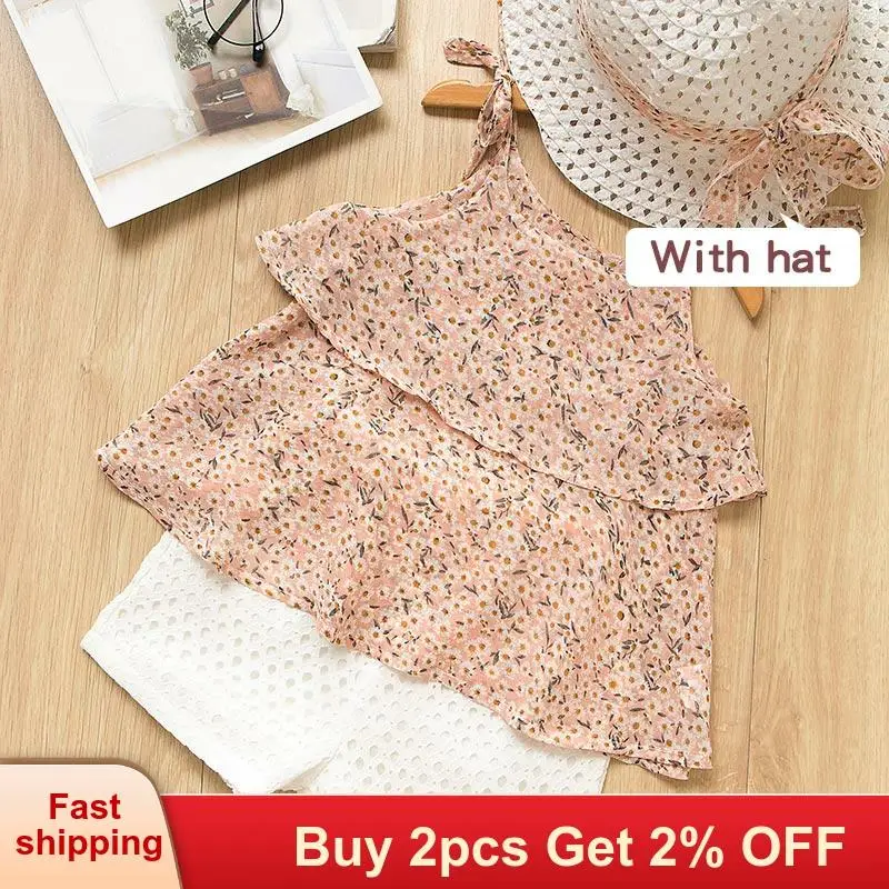 Комплекты одежды для девочек Новинка 2020 года летний детский комплект шифоновые