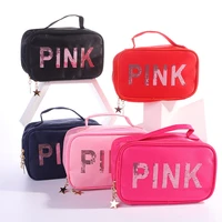 new pink multifunction cosmetic bag 2021 toiletries organizer travel women make up cases organizer
