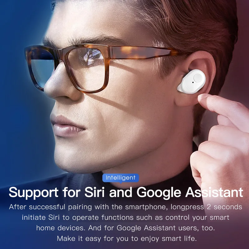 Беспроводные наушники с шумоподавлением игровая гарнитура TWS стерео микрофоном