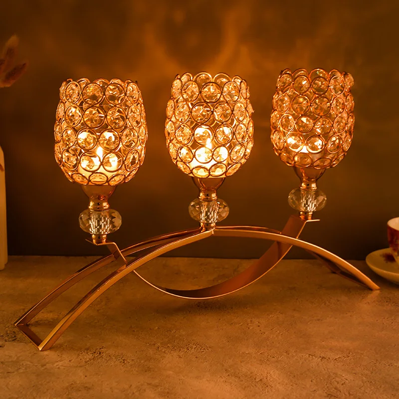 Хрустальные подсвечники 3 держателя с держателями декоративные центральные