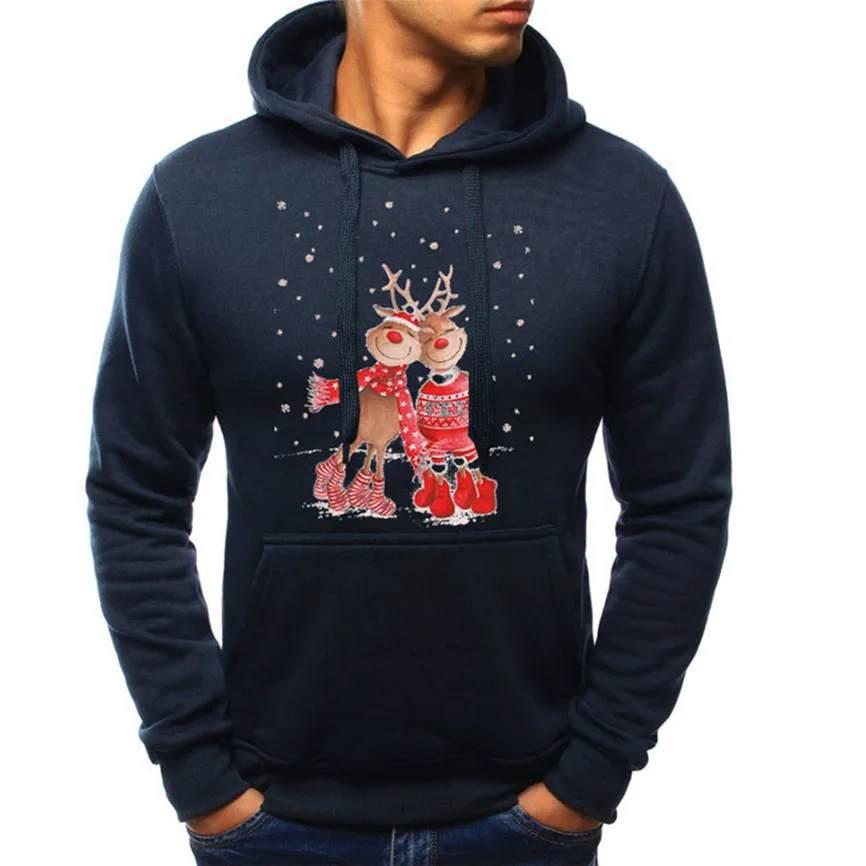 Для мужчин с длинным рукавом осень зима Рождественская Повседневная Толстовка