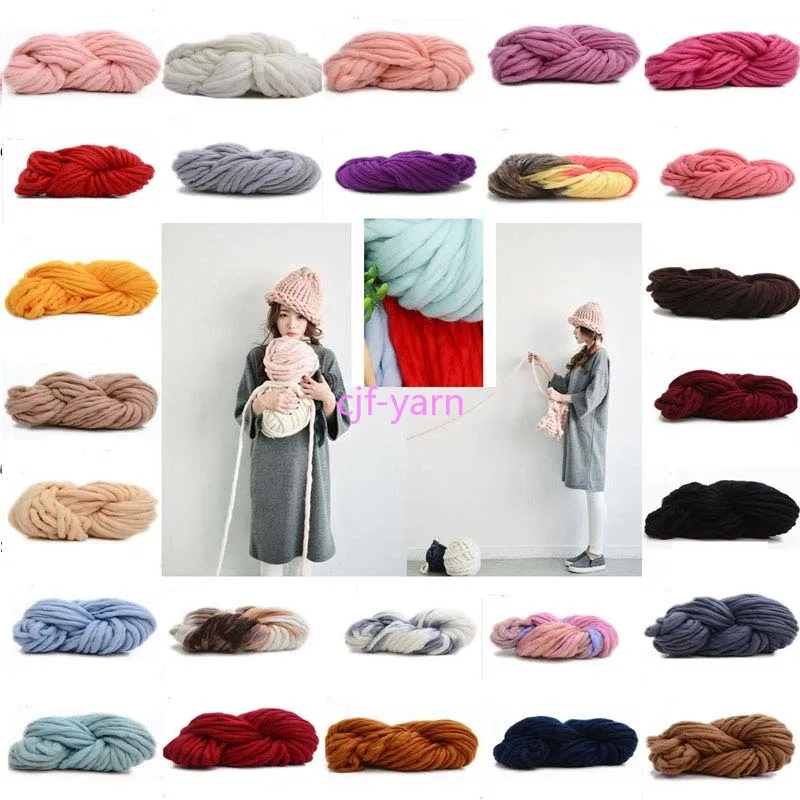 Оптовая продажа супермягкая пряжа для вязания крючком шарф толстая шапка ручная