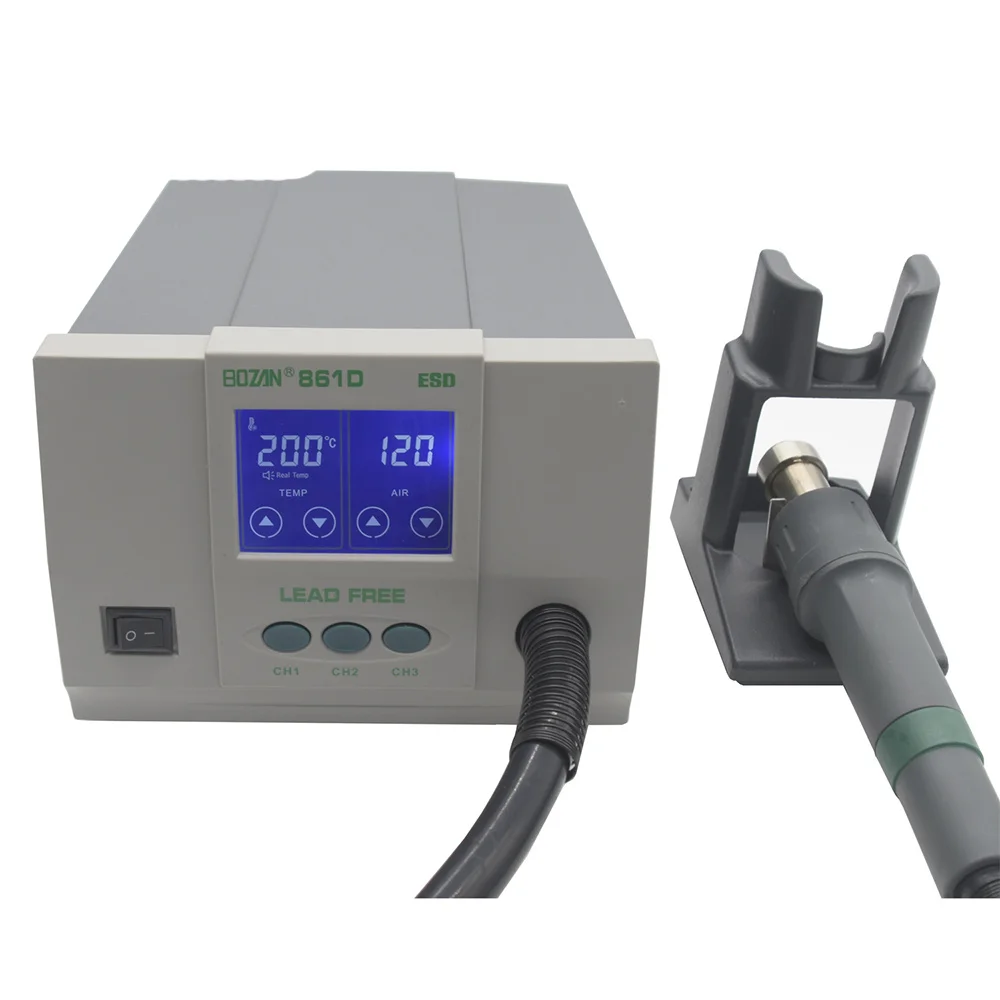 1000W Lead-free High-power Smart Heat Gun Hot Air Desoldering Station Digital Display Temperature Adjustable BOZAN 861D