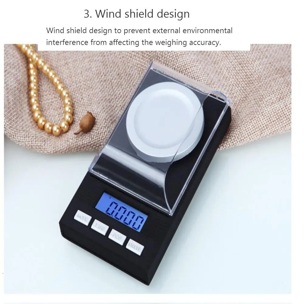 

Портативные электронные цифровые мини-весы, 0,001 г