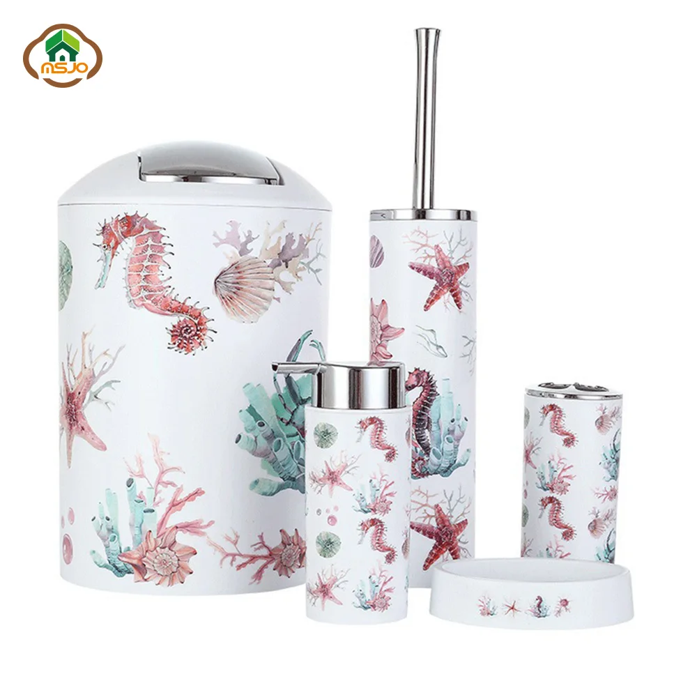 Набор для ванной комнаты MSJO с принтом в скандинавском стиле домашнего декора 6 шт.