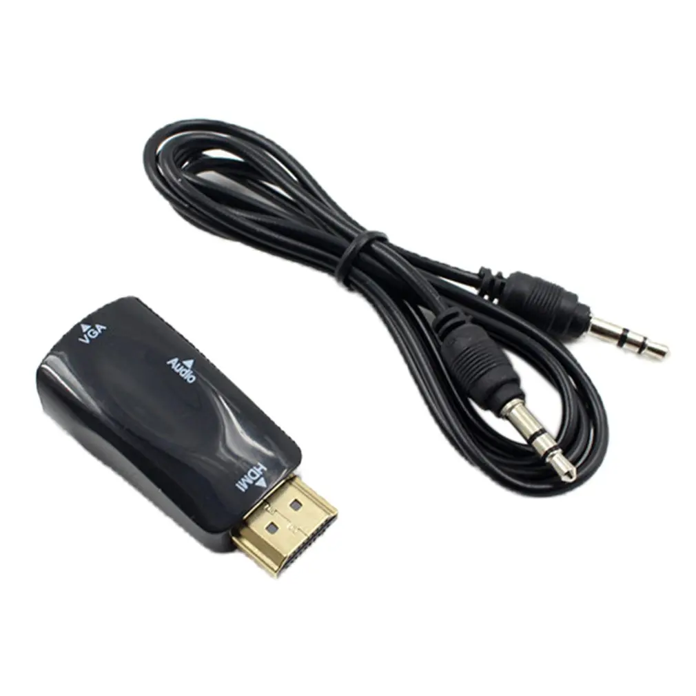 

Durable HDMI-compatible To Vga Adapter With Audio Converter Male To Female Audio For Pc Laptop Hdtv Dvd Good Performance
